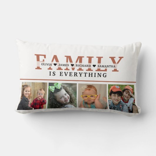 独自のさびファミリを作成引用文4フォトコラージュ ランバークッション (裏面)