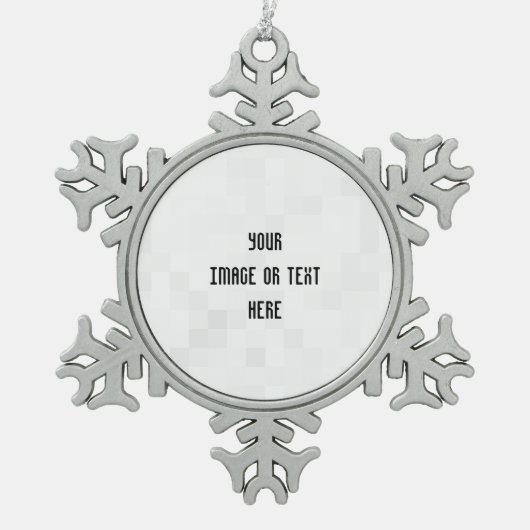 独自ののカスタム作成パーソナライズされた スノーフレークピューターオーナメント (正面)