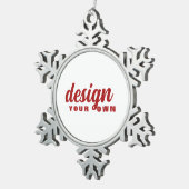 独自ののカスタム作成パーソナライズされた スノーフレークピューターオーナメント (右)