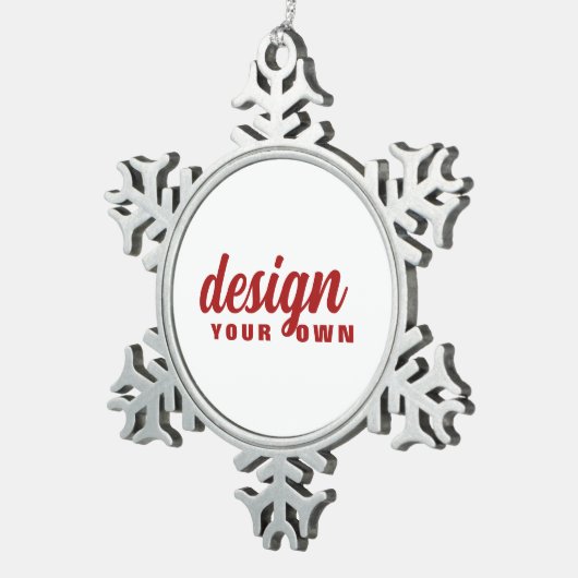 独自ののカスタム作成パーソナライズされた スノーフレークピューターオーナメント (右)