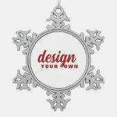 独自ののカスタム作成パーソナライズされた スノーフレークピューターオーナメント (正面)