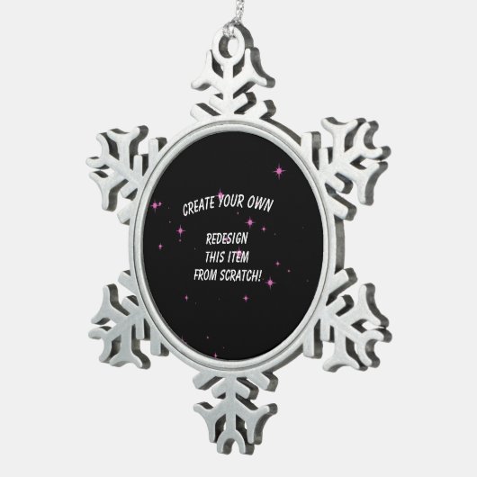 独自ののカスタム作成 スノーフレークピューターオーナメント (右)