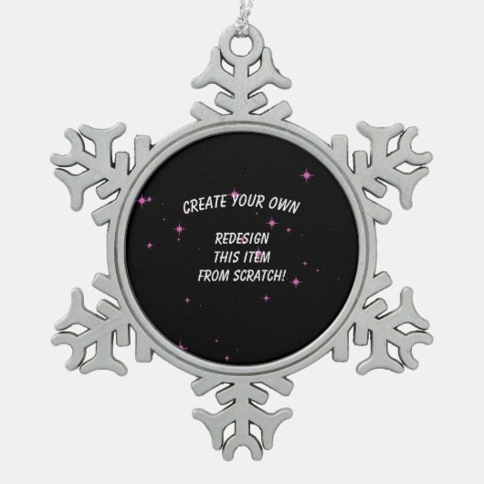 独自ののカスタム作成 スノーフレークピューターオーナメント (正面)