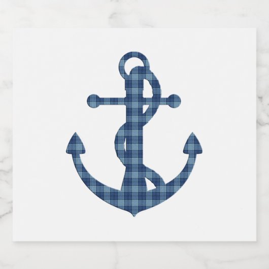 独自ののカスタム作成 |プレイドタータンチェックブルーいかり ビールラベル (シングルラベル)