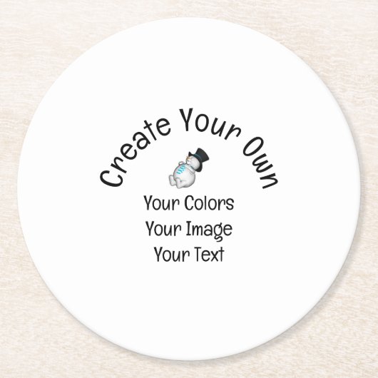 独自ののカスタム作成 ラウンドペーパーコースター (正面)