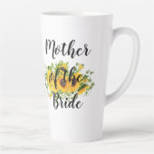 独自のひまわりブライダルパーティギフトの作成ADD文字 カフェラテマグ (右)