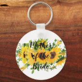 独自のひまわりブライダルパーティギフトの作成ADD文字 キーホルダー (正面)