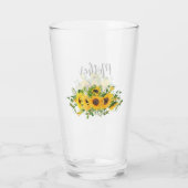 独自のひまわりブライダルパーティギフトの作成ADD文字 タンブラーグラス (裏面)