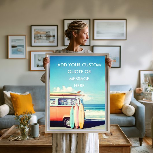 独自のやる気を起こさせるレトロSurf Vanの作成 ポスター