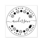 独自のアイコンラウンドスマイルの作成差出人住所 セルフインキングスタンプ (デザイン)