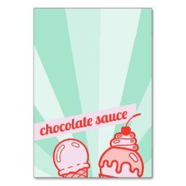 独自のアイスクリームバートッピングテーブルテントを作成 テーブルナンバー