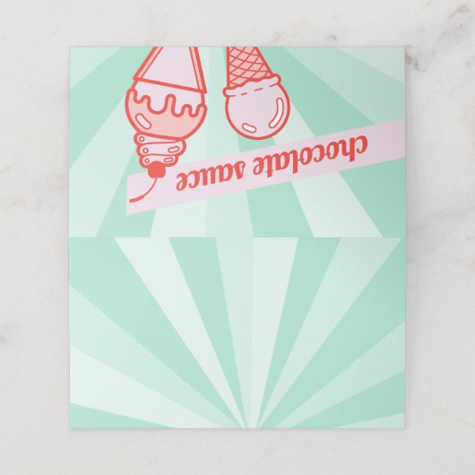 独自のアイスクリームバートッピングテーブルテントを作成 プレイスカード (外部開封)