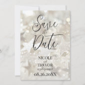 独自のアイボリー星カスタムをきらめく作成 セーブザデート (正面)