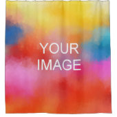 独自のアップロードフォトイメージの作成文字名の追加 シャワーカーテン (正面)