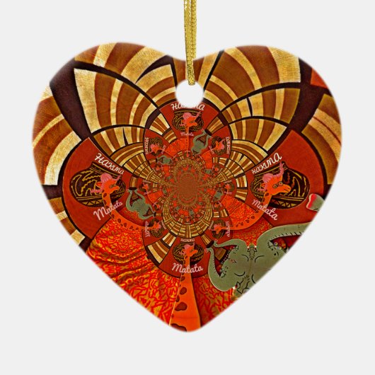 独自のアフリカユニークキリンデザインの作成 セラミックオーナメント (正面)