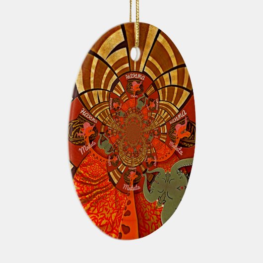 独自のアフリカユニークキリンデザインの作成 セラミックオーナメント (右)