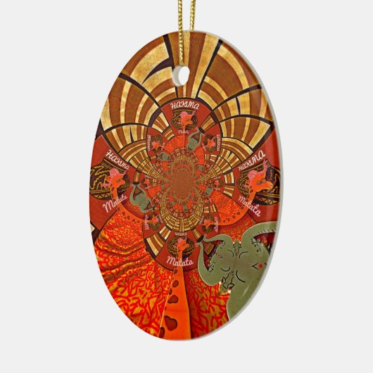 独自のアフリカユニークキリンデザインの作成 セラミックオーナメント (左)