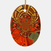 独自のアフリカユニークキリンデザインの作成 セラミックオーナメント (正面)