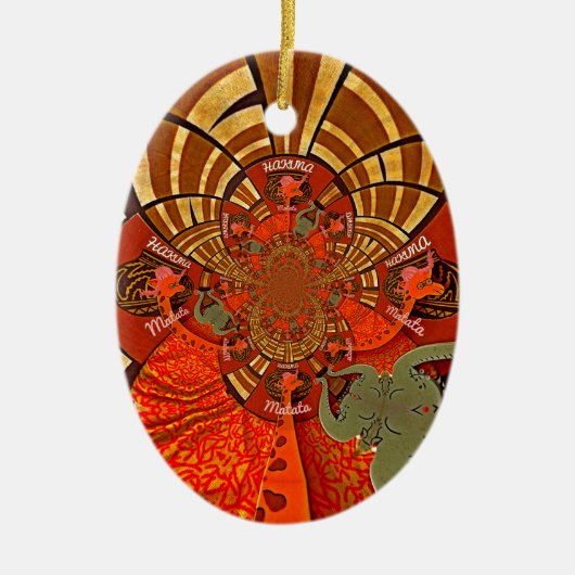 独自のアフリカユニークキリンデザインの作成 セラミックオーナメント (正面)