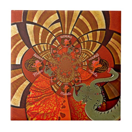 独自のアフリカユニークキリンデザインの作成 タイル (正面)