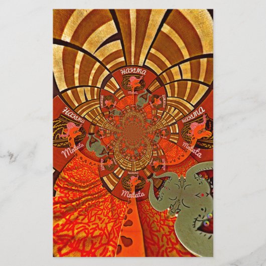 独自のアフリカユニークキリンデザインの作成 便箋 (正面)