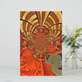 独自のアフリカユニークキリンデザインの作成 便箋 (スタンド正面)