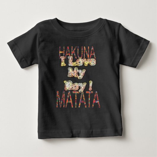 独自のアフリカヴィンテージ色を作成するHakunamatata ベビーTシャツ (正面)