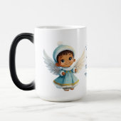 独自のアフリカ系アメリカ人エンジェルクリスマスを作成 モーフィングマグカップ (左)