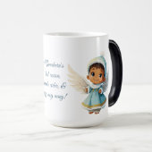 独自のアフリカ系アメリカ人エンジェルクリスマスを作成 モーフィングマグカップ (正面右)