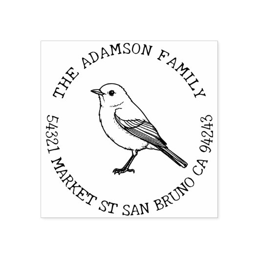 独自のアメリカンロビン名の作成差出人住所 ラバースタンプ (インプリント)