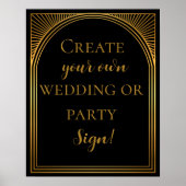 独自のアートデコスタイル結婚のサインを作成 ポスター (正面)