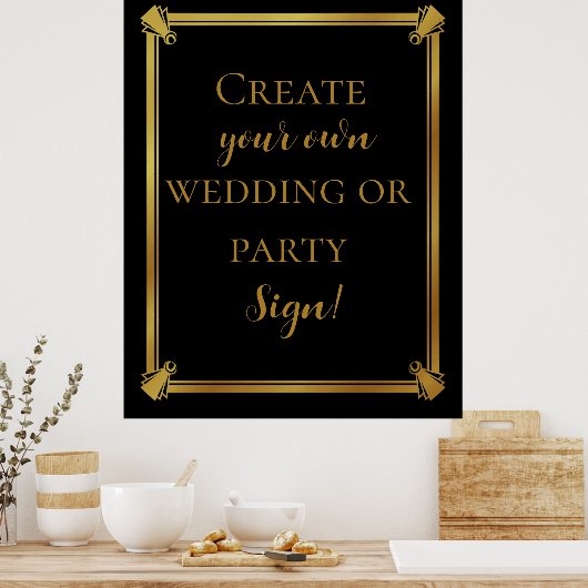 独自のアートデコスタイル結婚のサインを作成 ポスター (キッチン)