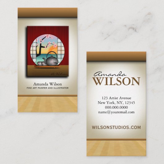独自のアートワークの追加ファインアート画家 名刺 (正面/裏面)