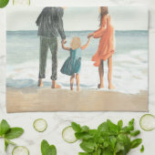 独自のアートワーク |お使いの絵画スケッチ キッチンタオル (折り畳み)