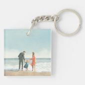 独自のアートワーク |お使いの絵画スケッチ キーホルダー (裏面)