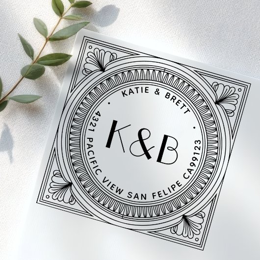 独自のアールデコカスタム差出人住所 セルフインキングスタンプ