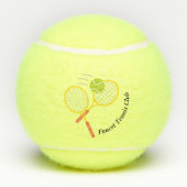 独自のイエローブラッククリエイティブクラブロゴの作成 テニスボール (裏面)