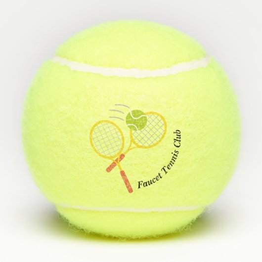 独自のイエローブラッククリエイティブクラブロゴの作成 テニスボール (裏面)