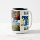 独自のイタリア休暇を作成4写真コラージュ ツートーンマグカップ (正面右)