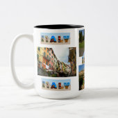 独自のイタリア休暇を作成4写真コラージュ ツートーンマグカップ (左)