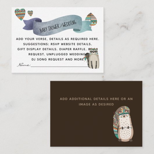 独自のイベントインサートを作成 – Woodland Animals エンクロージャーカード (正面/裏面)