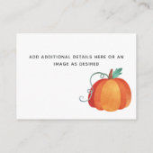 独自のイベント詳細インサートを作成 – 秋カボチャ エンクロージャーカード (裏面)