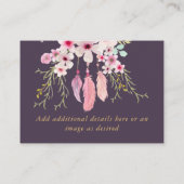 独自のイベント詳細挿入の作成 – BOHOPink Violet エンクロージャーカード (裏面)