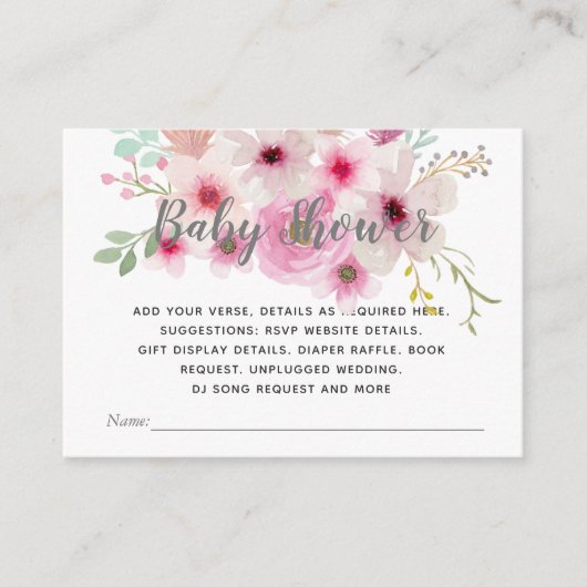 独自のイベント詳細挿入の作成 – BOHOPink Violet エンクロージャーカード (正面)