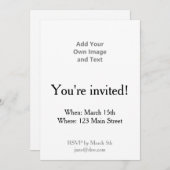 独自のイメージと文字の追加 招待状 (正面/裏面)