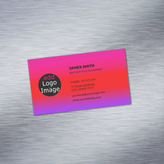 独自のイメージのマゼンタグラデカスタムーションを追加する マグネット名刺 (インサイチュ)