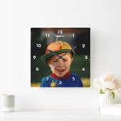 独自のイメージの追加個人用設大切定 スクエア壁時計 (ホーム)