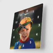 独自のイメージの追加個人用設大切定 スクエア壁時計 (傾斜)