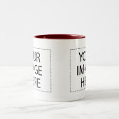 独自のイメージまたは文字 ツートーンマグカップ (中央)