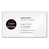 独自のイメージを追加カスタムするシックな白 マグネット名刺 (正面)
